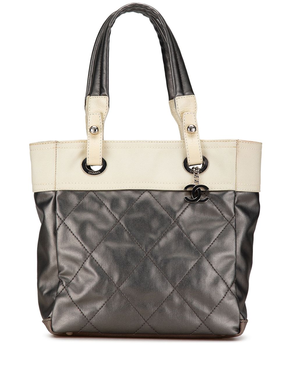 CHANEL Pre-Owned Bicolor Paris Biarritz 小号手提包（2006-2008年典藏款） - 白色