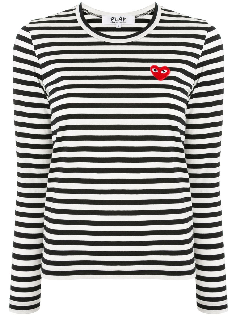 Comme Des Garçons Play logo贴花条纹T恤 - 黑色