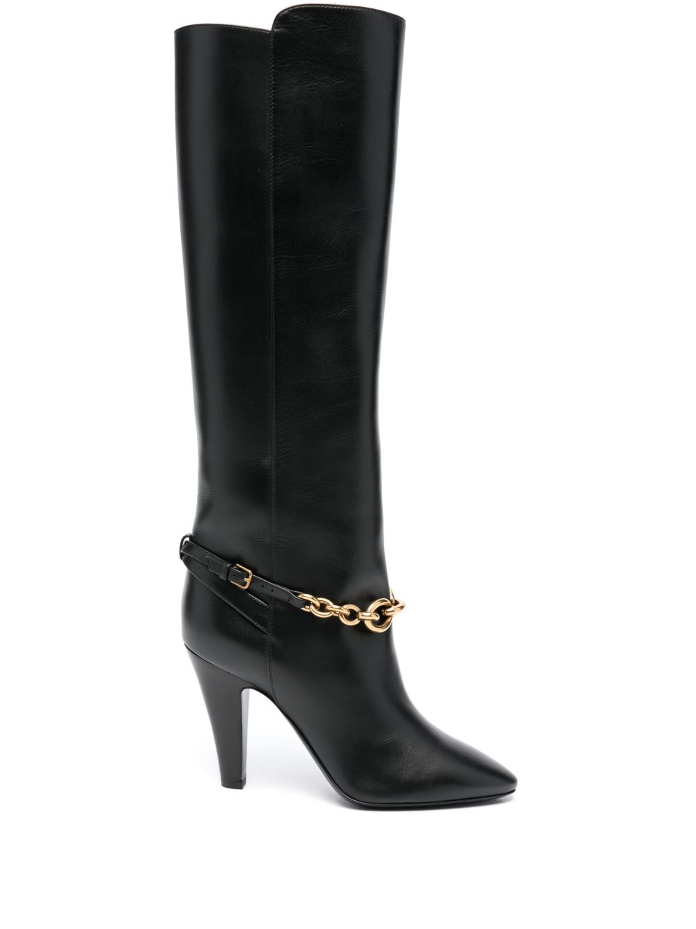 Saint Laurent Le Maillon 高跟靴（10厘米） - 黑色