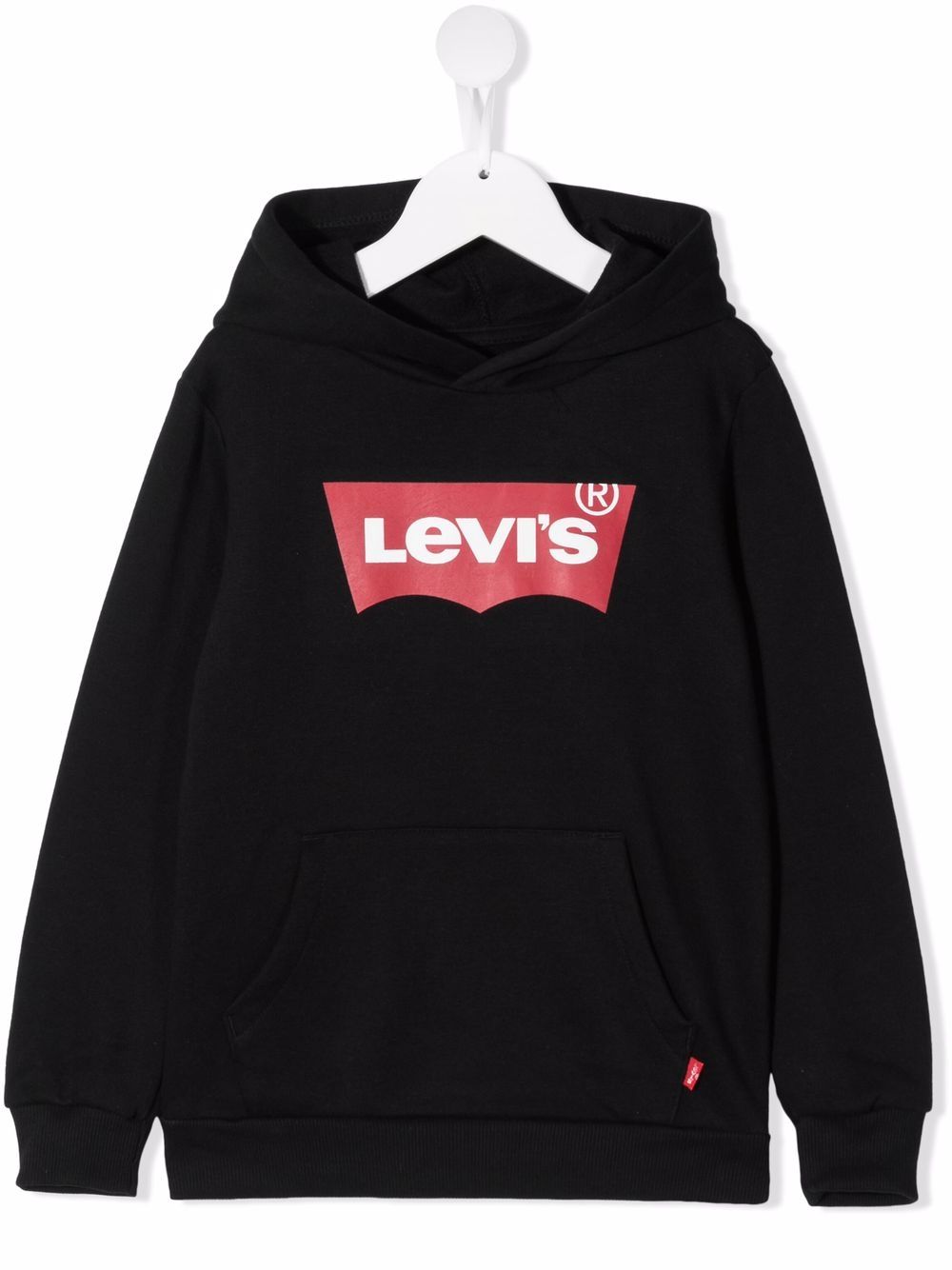 Levi's Kids logo印花超大款连帽衫 - 黑色