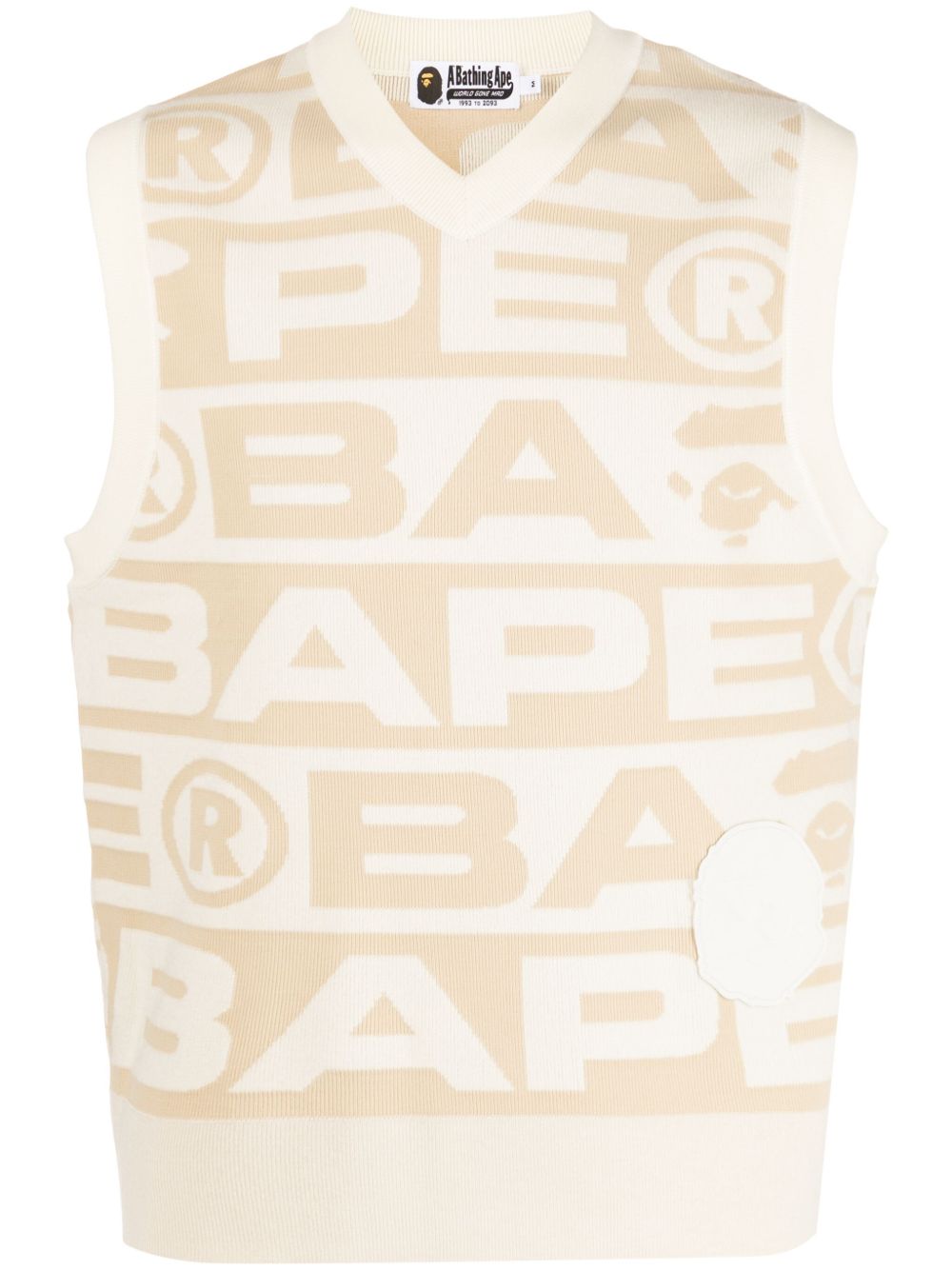 A BATHING APE® logo嵌花V领马甲 - 中性色