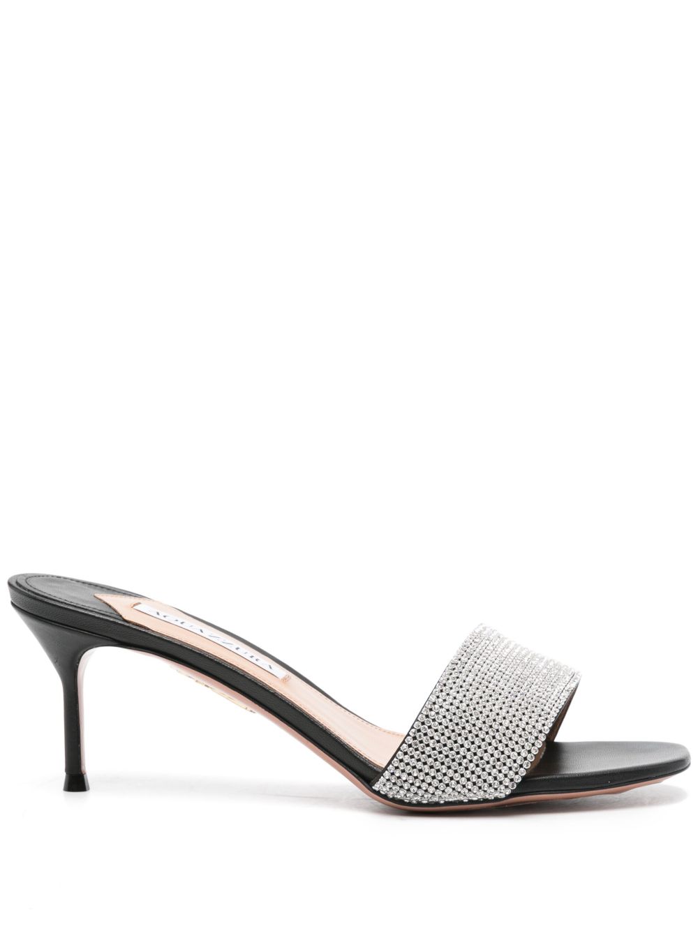 Aquazzura Wonderland 晶饰中跟穆勒鞋 - 黑色