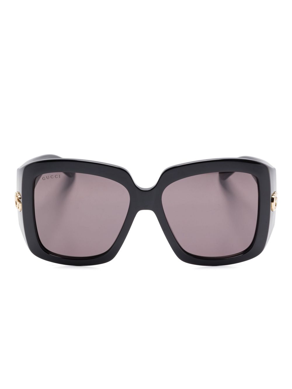 Gucci Pre-Owned 超大镜框太阳眼镜 - 黑色