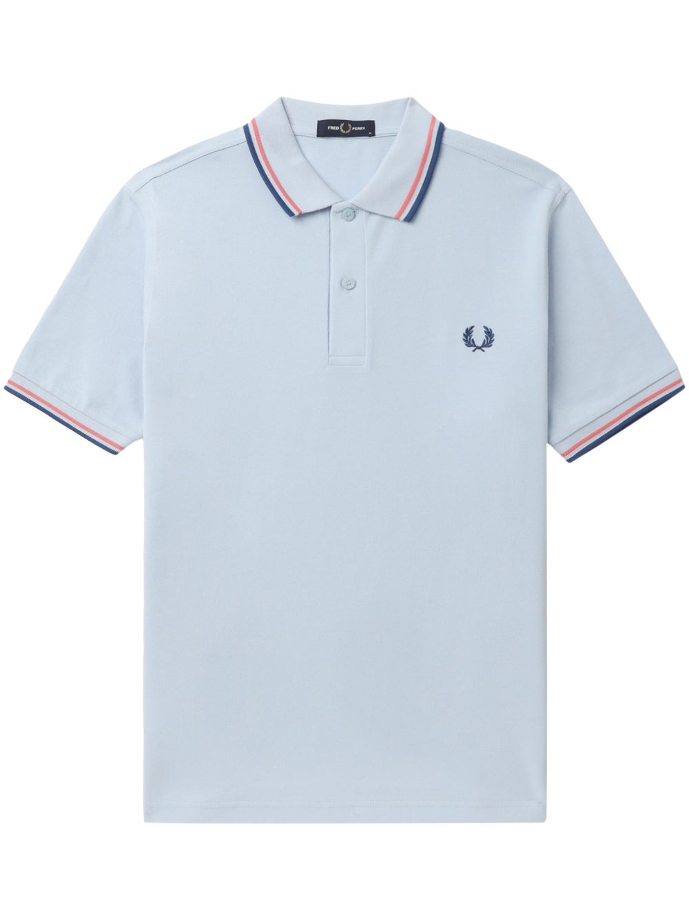 Fred Perry logo刺绣棉polo衫 - 蓝色