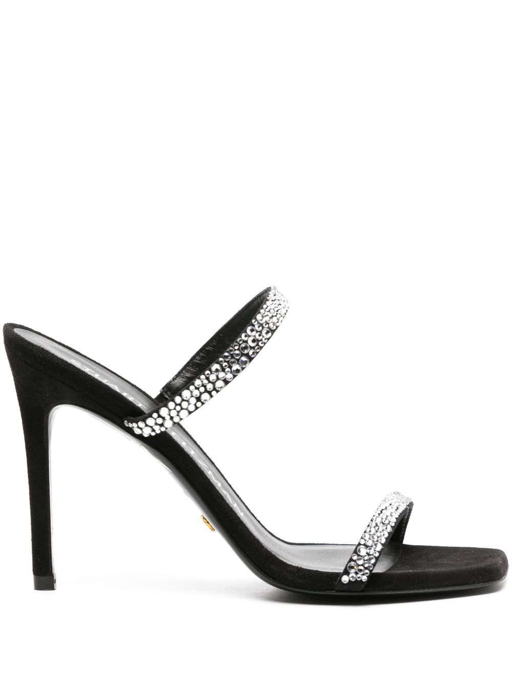 Stuart Weitzman Aleena Royale 水钻高跟穆勒鞋 - 黑色
