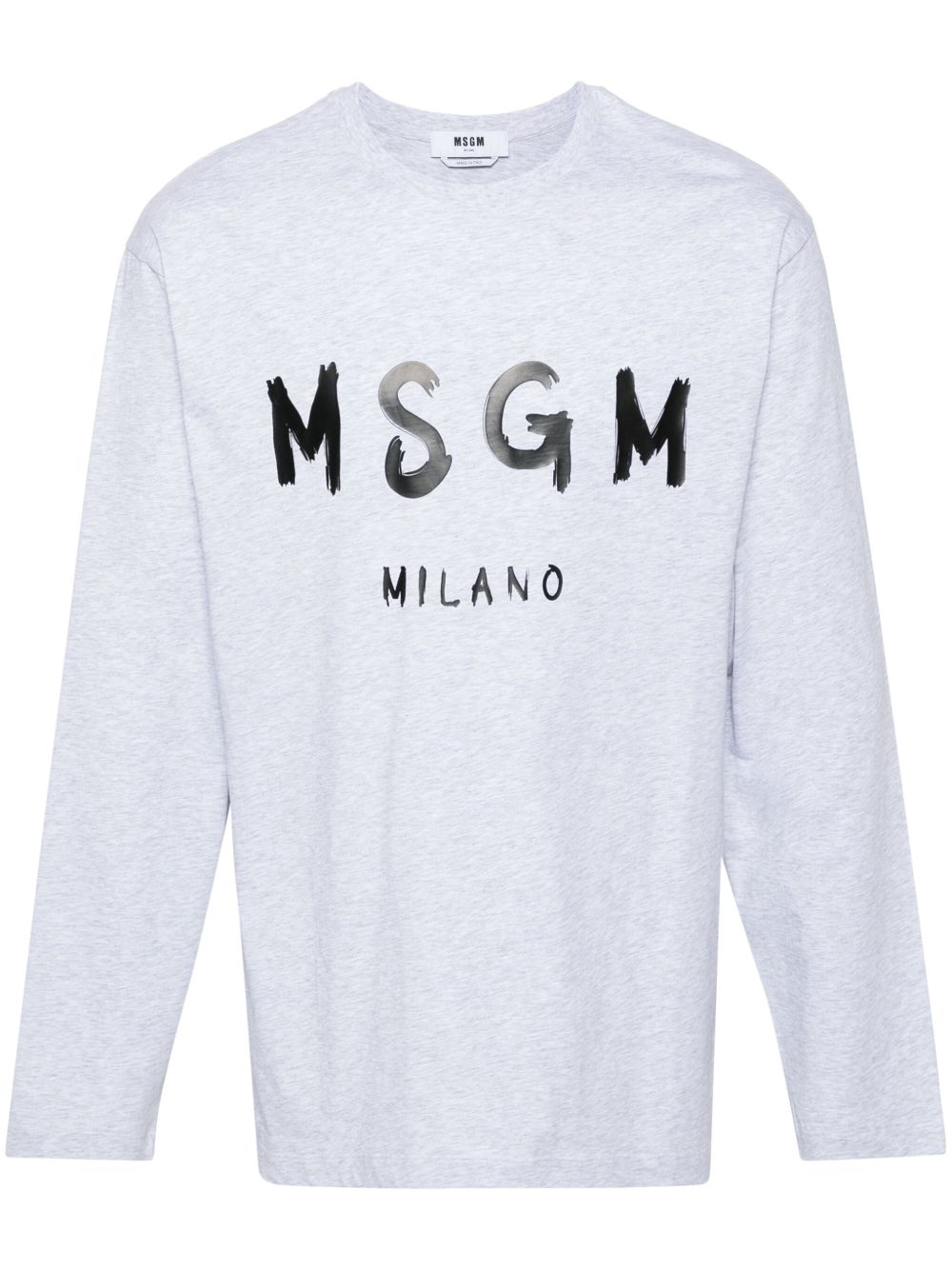 MSGM logo印花棉T恤 - 灰色