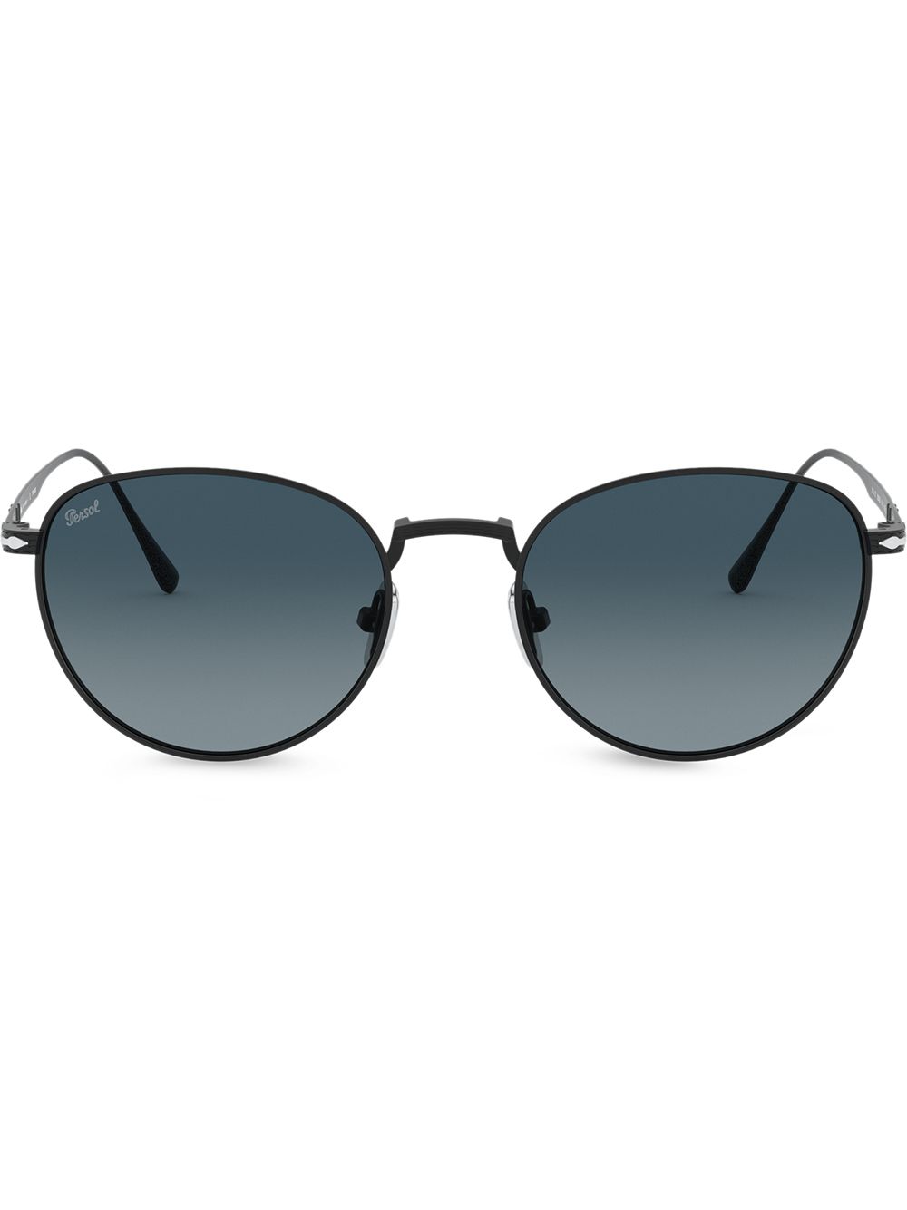 Persol 圆框太阳眼镜 - 黑色
