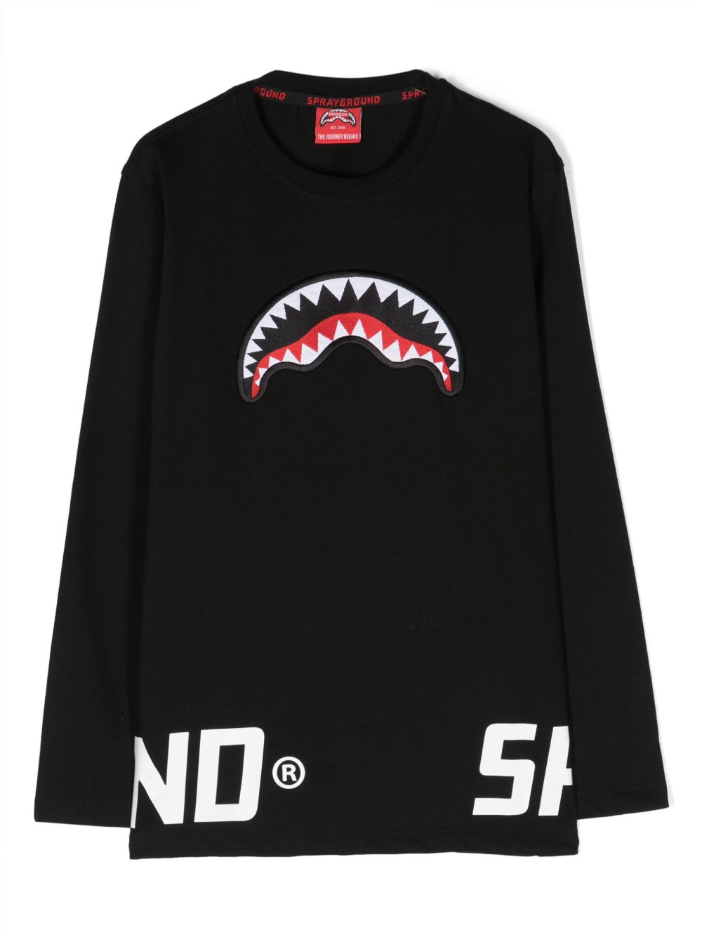 sprayground kid logo印花棉T恤 - 黑色