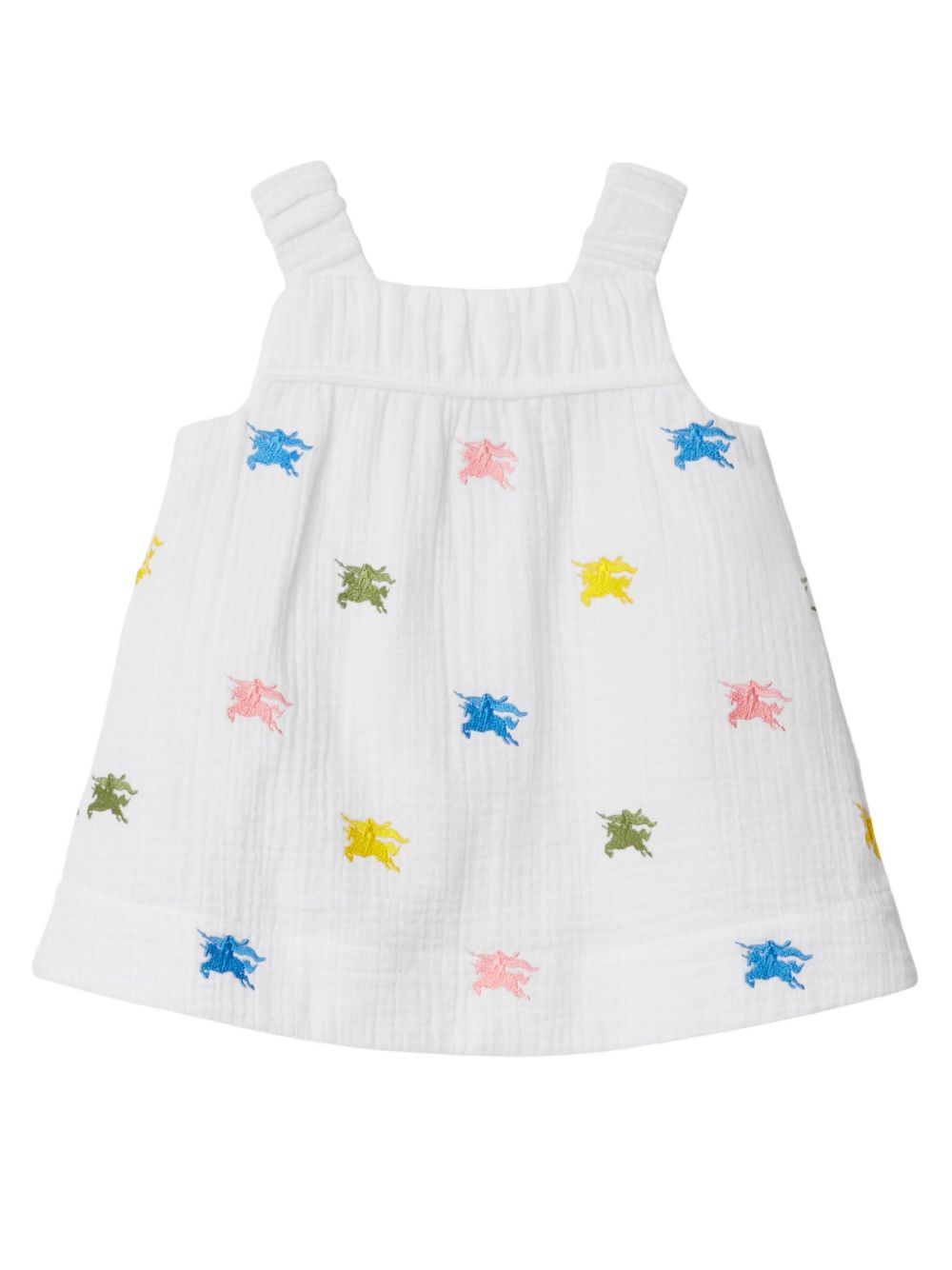 Burberry Kids EKD 刺绣连衣裙 - 白色