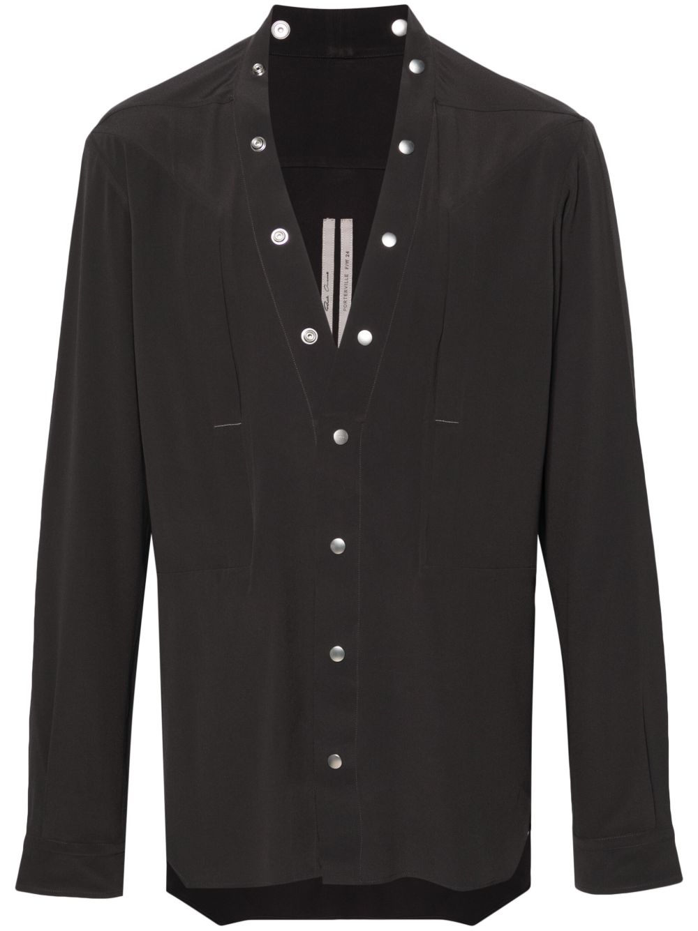 Rick Owens Larry Fogpocket 绉纱衬衫 - 灰色