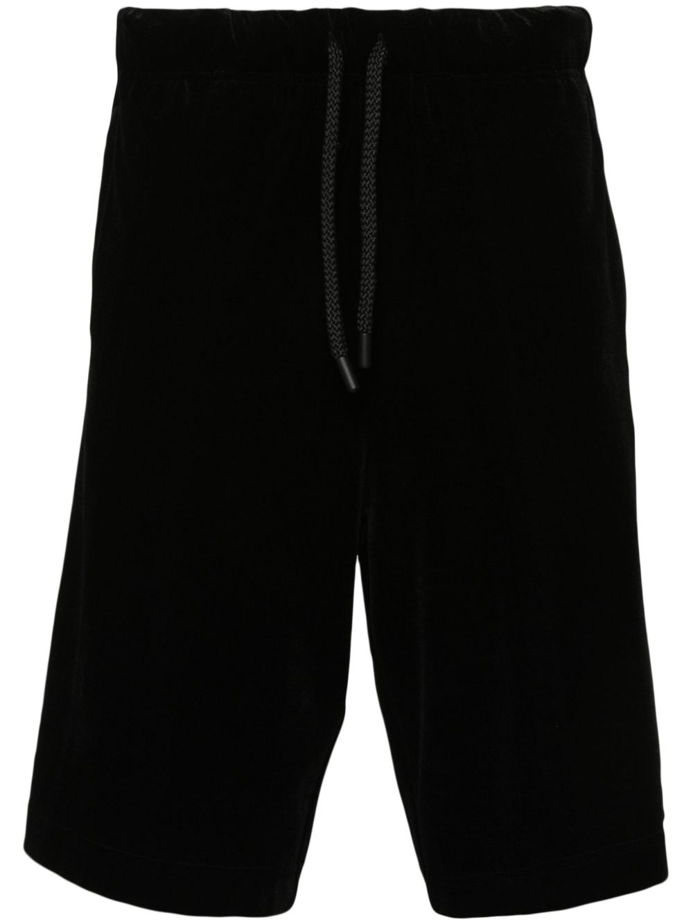 Versace Jeans Couture 标贴丝绒短裤 - 黑色