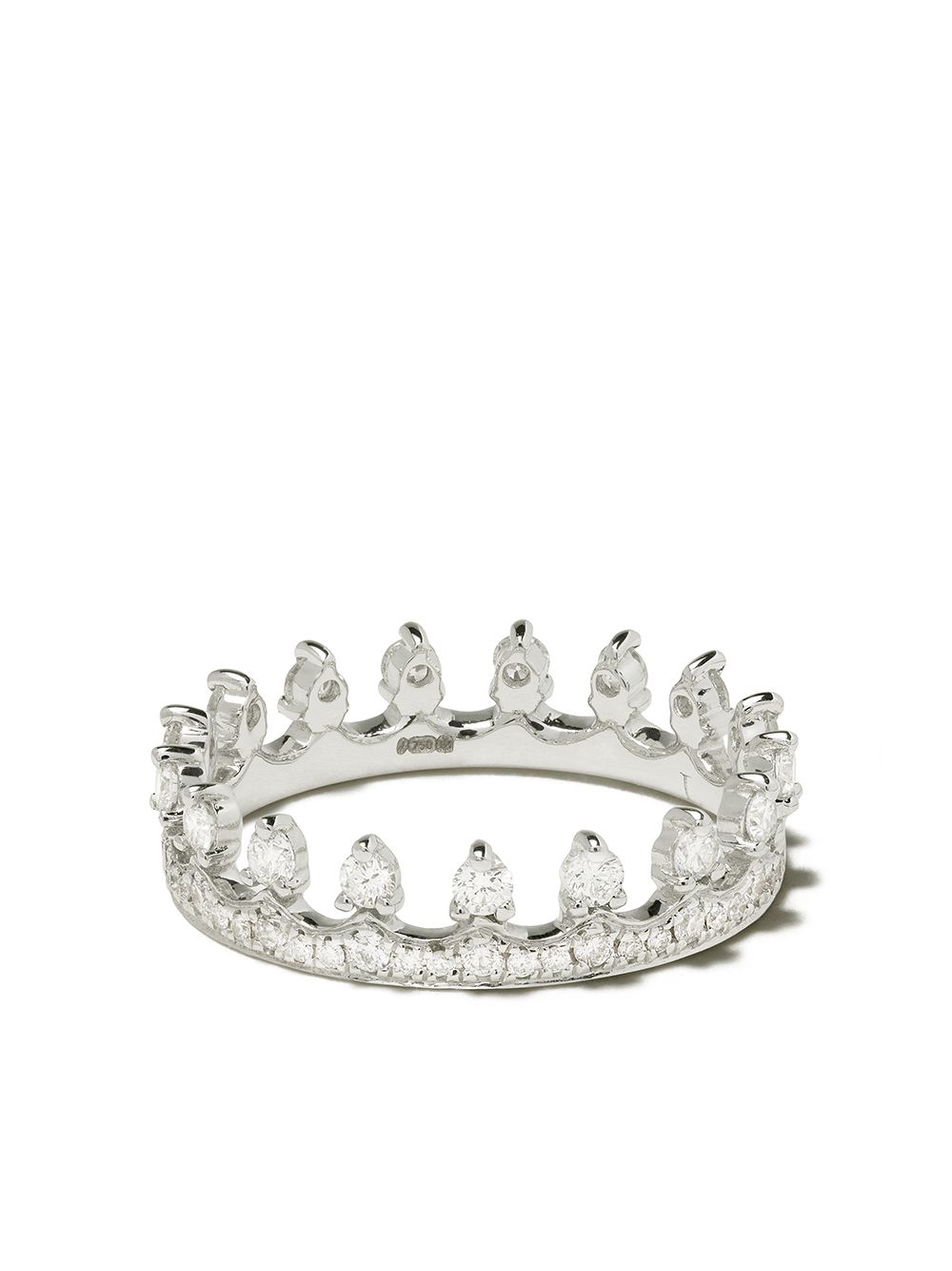 Annoushka Crown 18K白金钻石戒指 - 银色