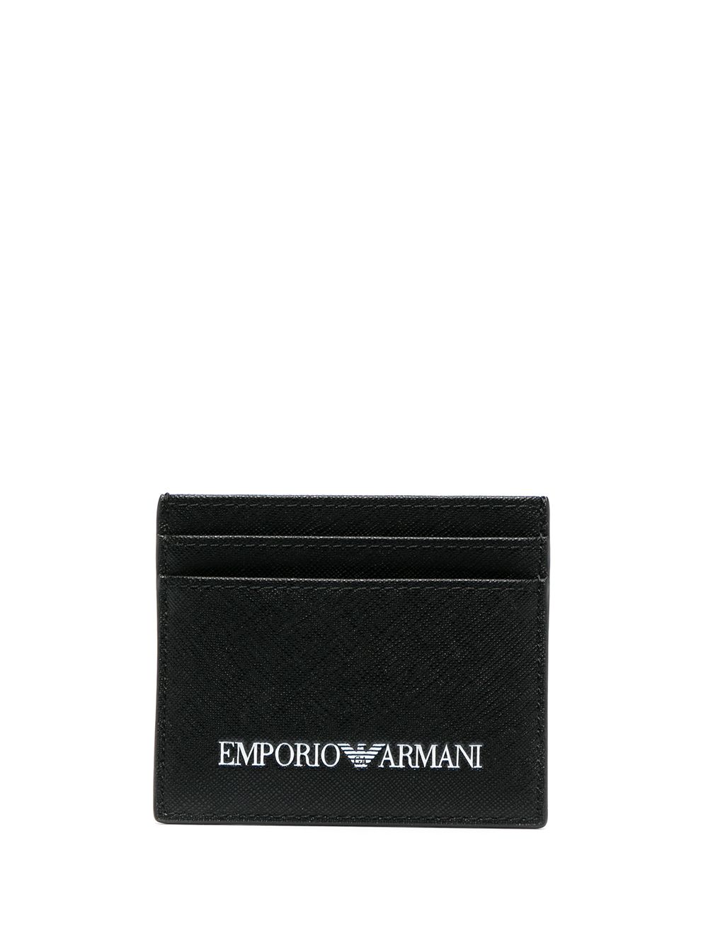 Emporio Armani logo印花卡夹 - 黑色
