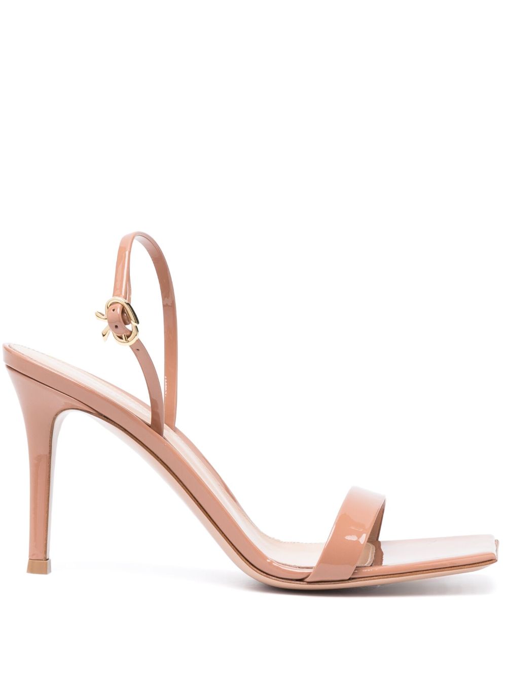 Gianvito Rossi Ribbon Stiletto 皮质高跟凉鞋 - 褐色