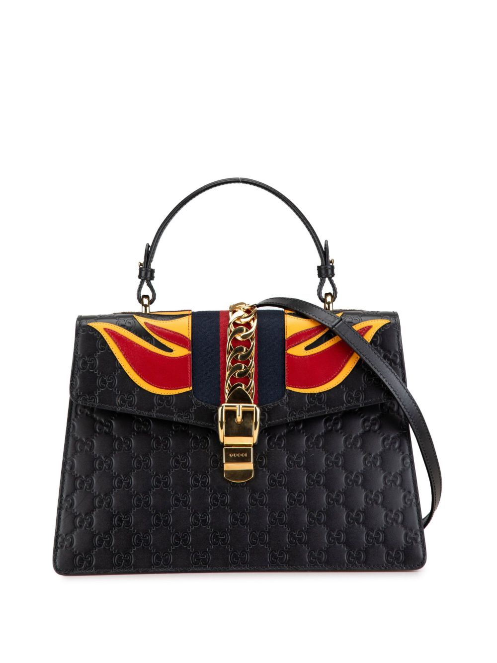 Gucci Pre-Owned 2000-2015 Medium Guccissima Sylvie Top Handle satchel - 黑色