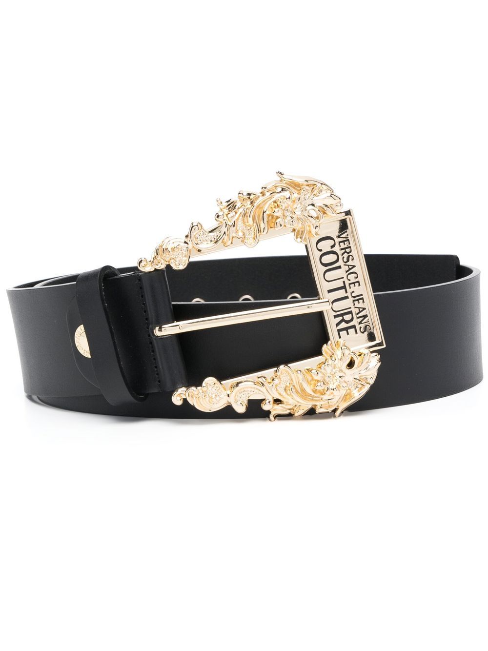 Versace Jeans Couture logo缀饰扣环腰带 - 黑色