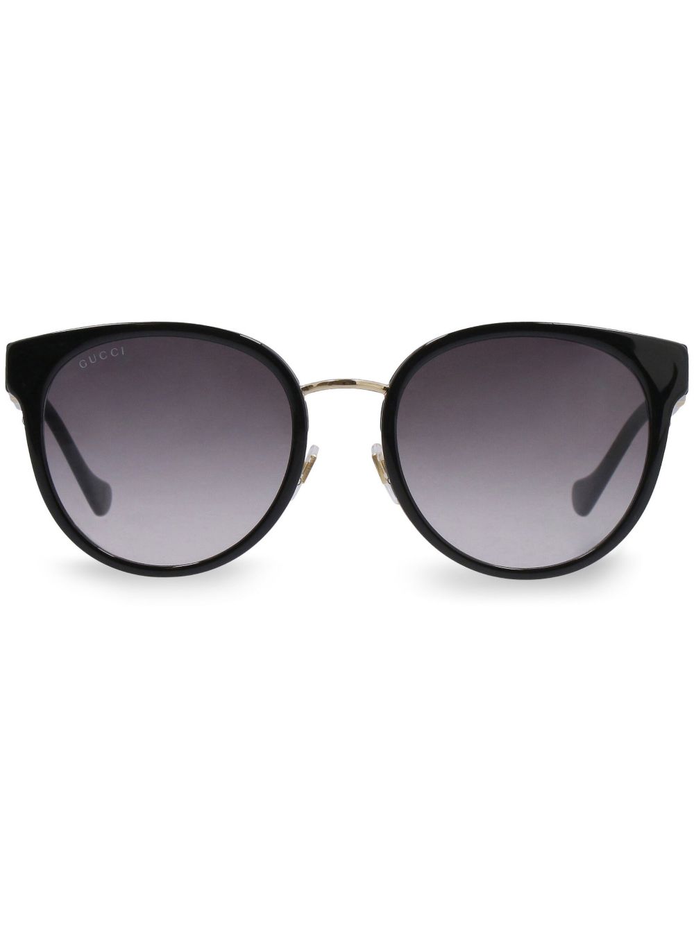 Gucci Eyewear logo标牌圆框太阳眼镜 - 灰色