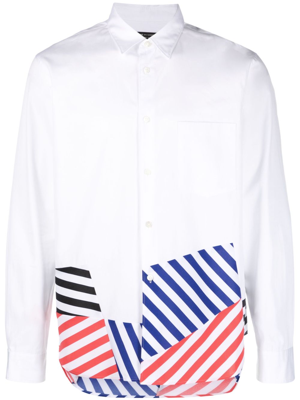 Comme des Garçons Homme Plus 条纹棉衬衫 - 白色