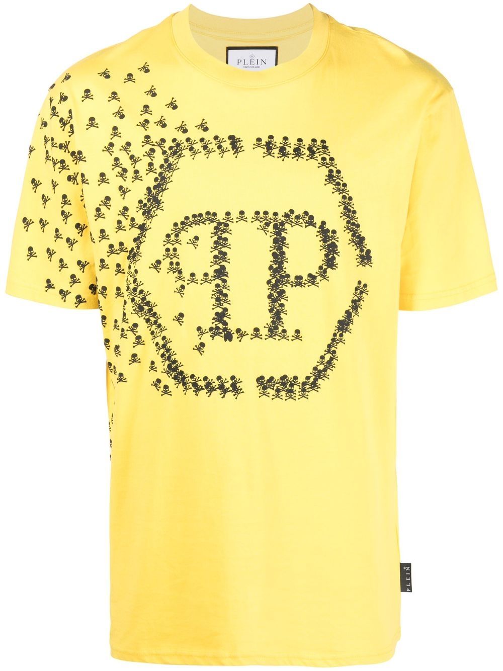 Philipp Plein Skull Bones logo印花T恤 - 黄色