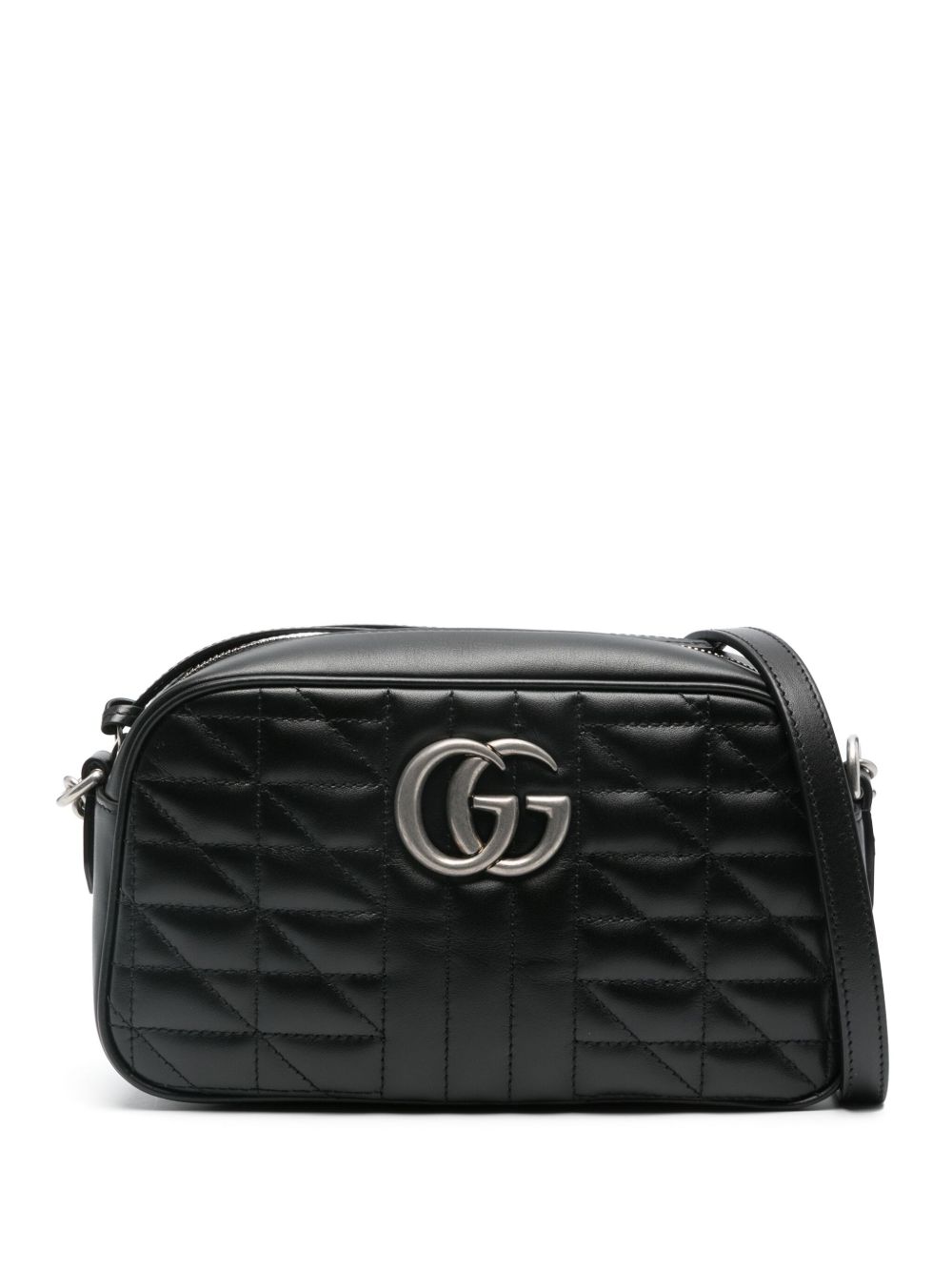 Gucci GG Marmont 小号单肩包 - 黑色