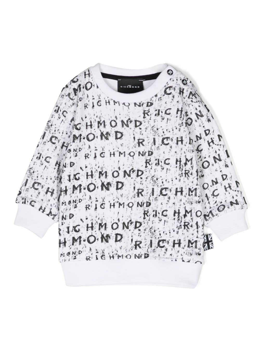 John Richmond Junior logo印花棉卫衣 - 白色