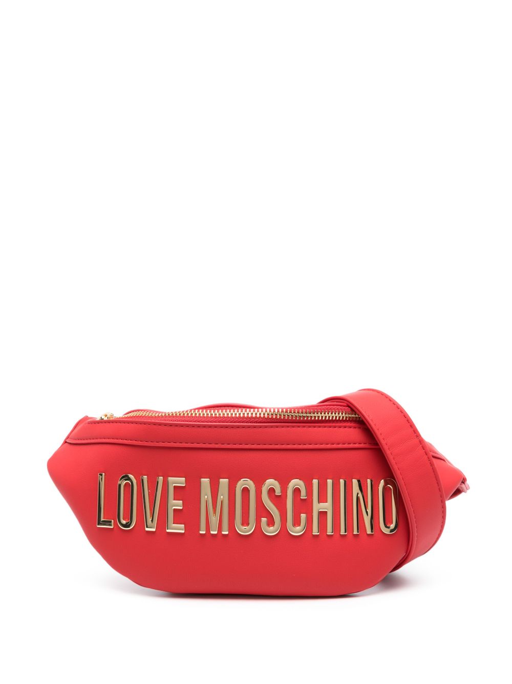 Love Moschino logo人造皮革腰包 - 红色