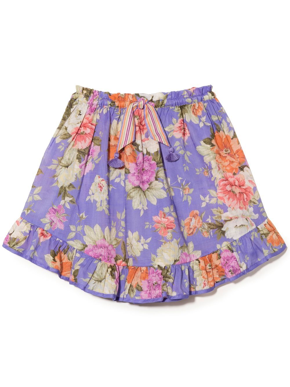 ZIMMERMANN Kids 花卉印花伞形半身裙 - 紫色