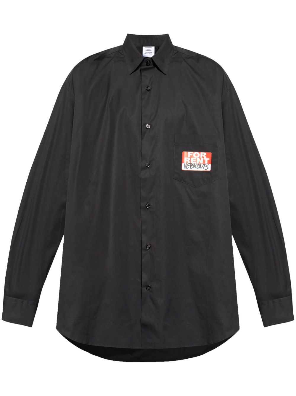 VETEMENTS 贴纸印花衬衫 - 黑色