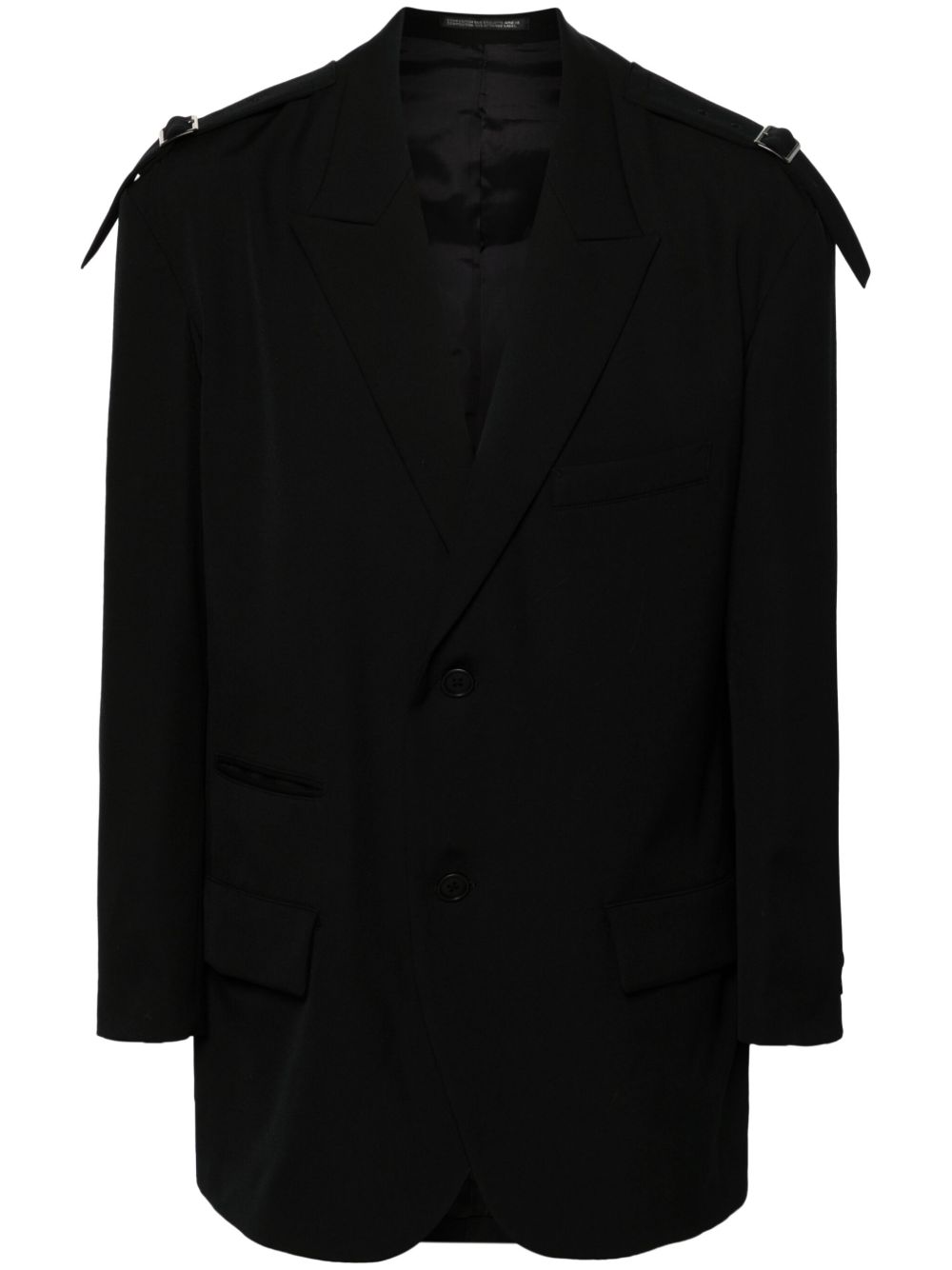 Yohji Yamamoto 羊毛西装夹克 - 黑色