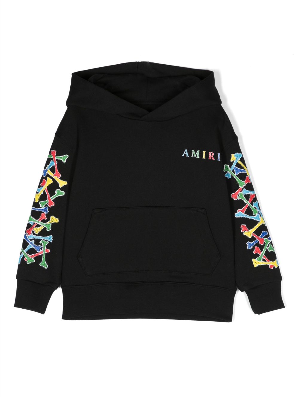 AMIRI KIDS Bones Scribble logo印花连帽衫 - 黑色