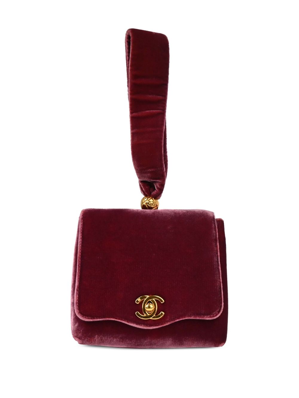 CHANEL Pre-Owned 天鹅绒手拿包（1995年典藏款） - 紫色