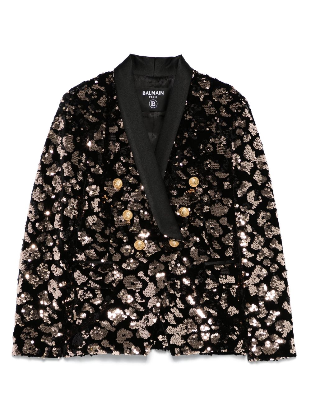 Balmain Kids 亮片西装夹克 - 黑色