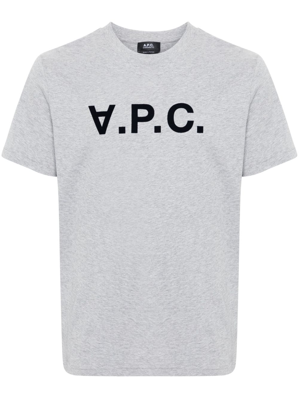 A.P.C. 植绒logo棉T恤 - 灰色