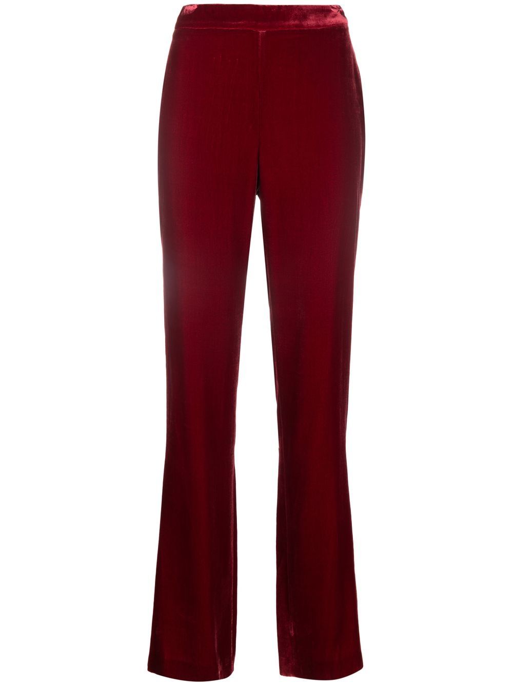 Boutique Moschino 莫斯奇诺 高腰丝绒长裤 - 红色