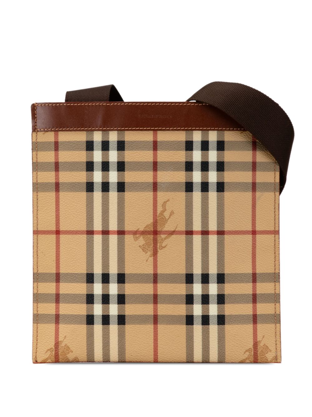 Burberry Pre-Owned Haymarket Check 涂层帆布斜挎包（2000-2017年典藏款） - 褐色
