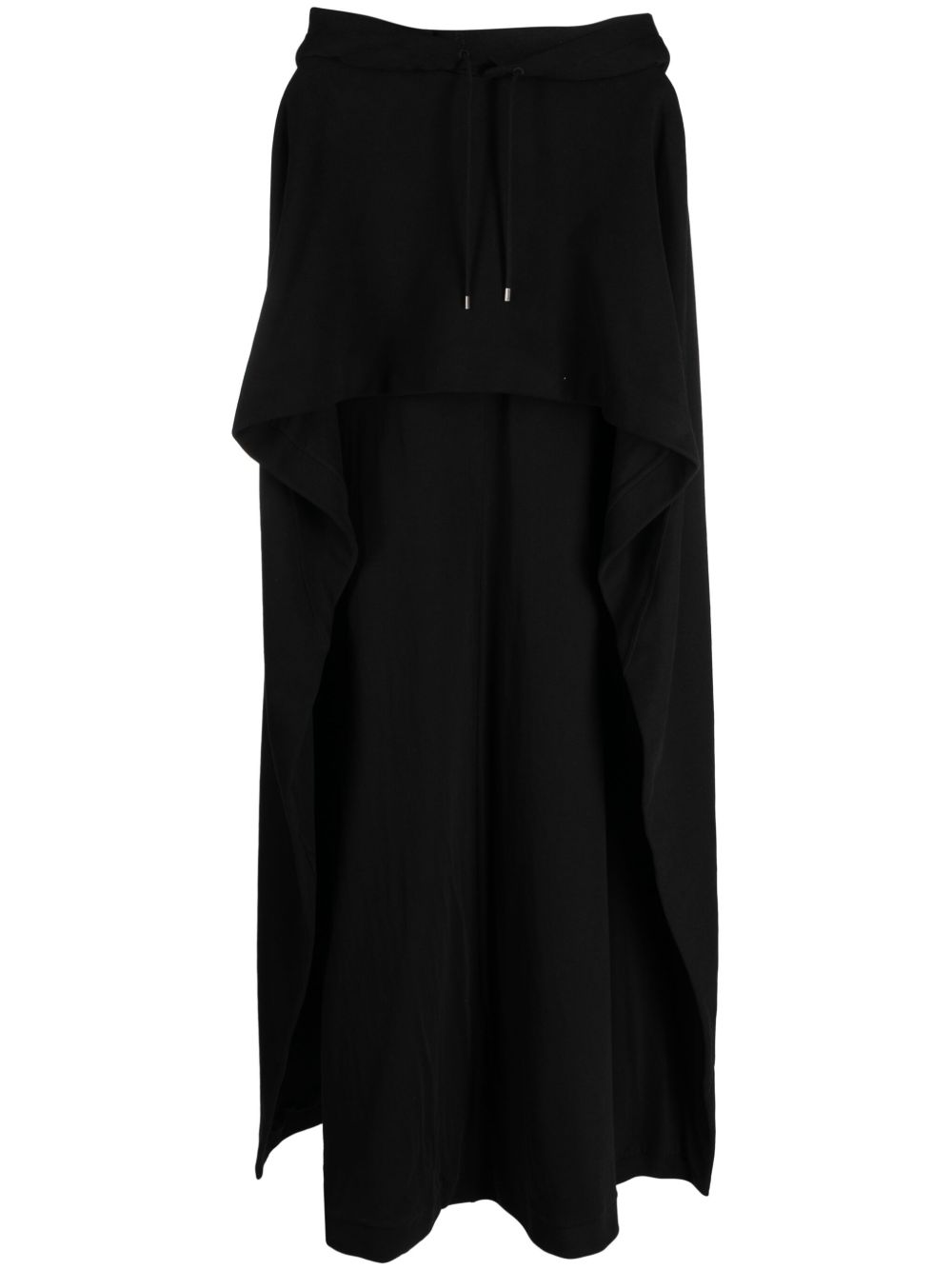 Saint Laurent 不对称棉斗篷 - 黑色