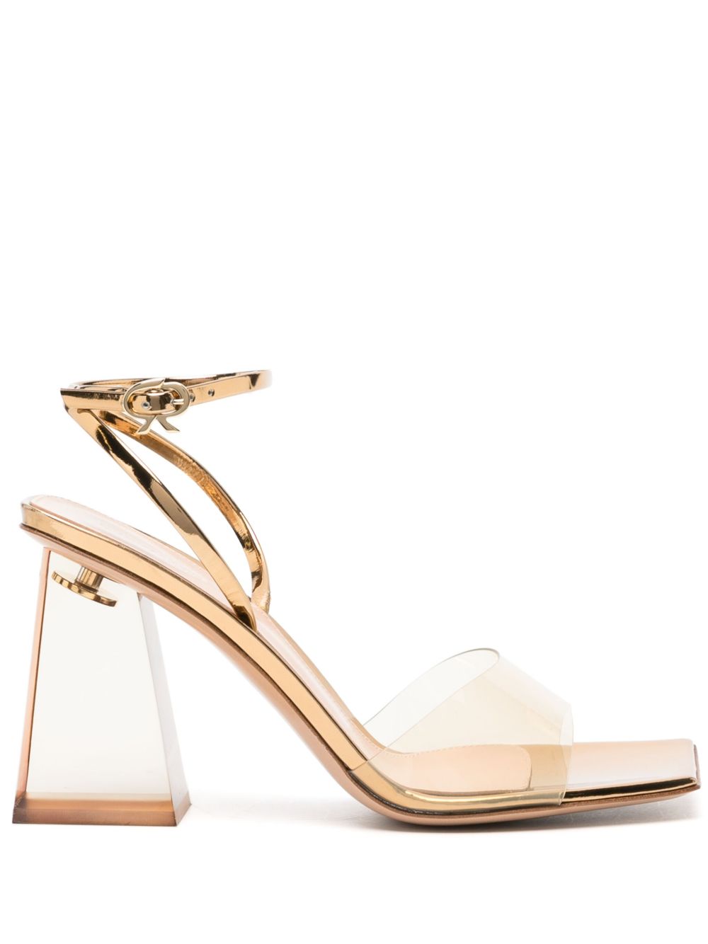 Gianvito Rossi Cosmic 皮质高跟凉鞋 - 金色