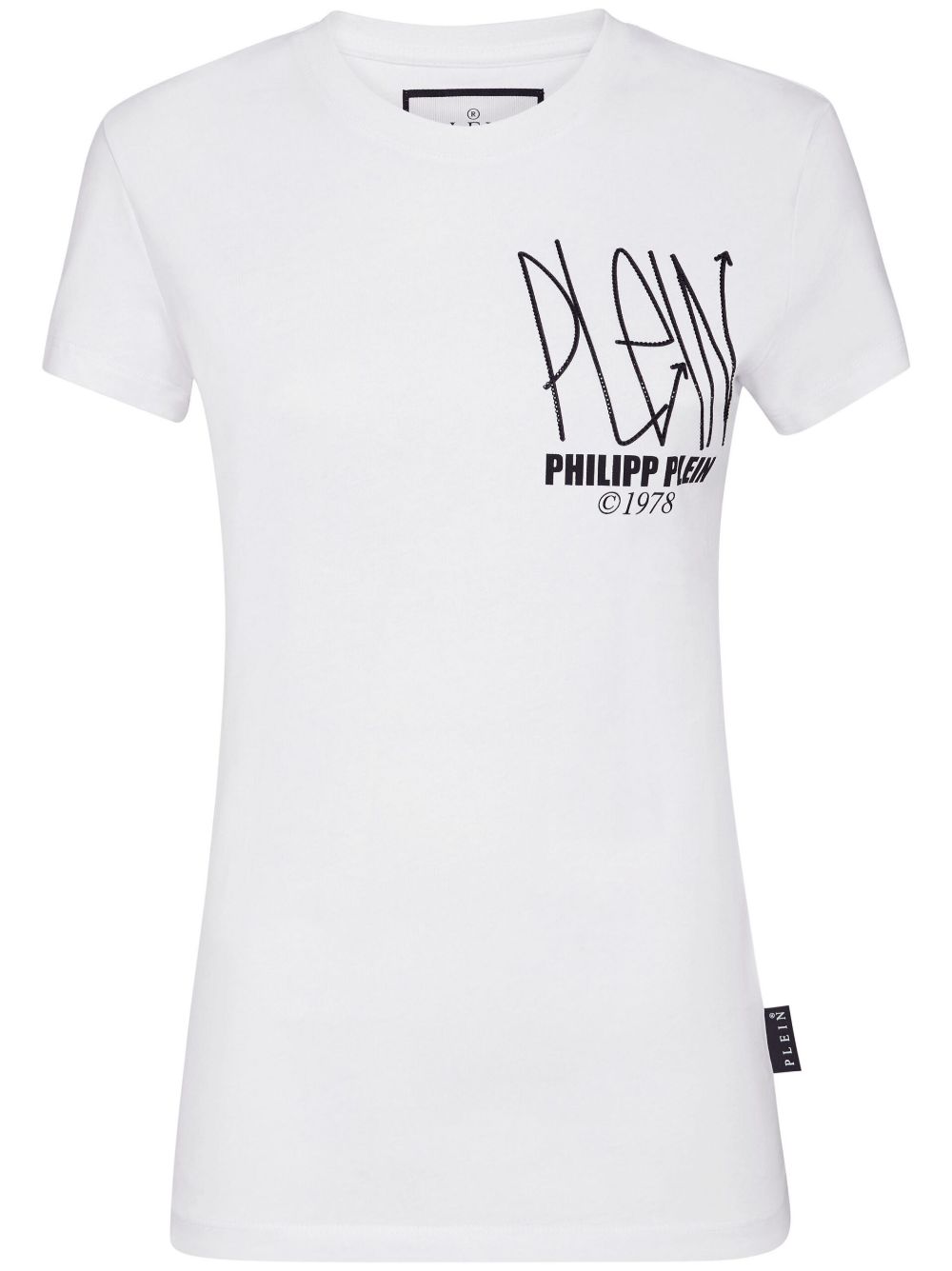 Philipp Plein logo印花标贴T恤 - 白色