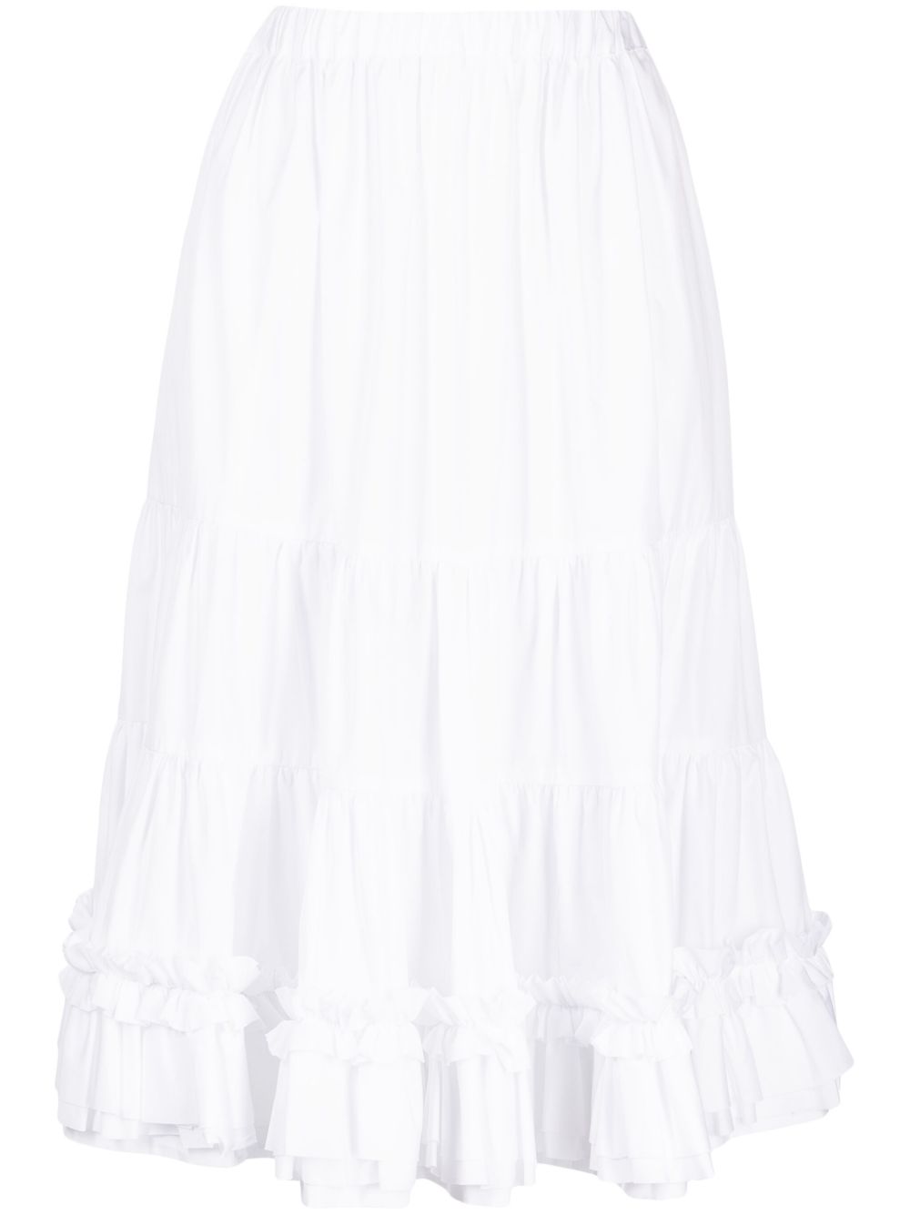 Comme Des Garçons Girl 叠层棉中长半身裙 - 白色