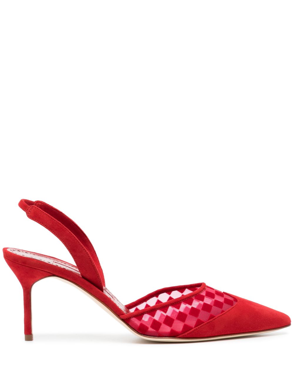Manolo Blahnik Mingosli 裹踝中跟鞋 - 红色