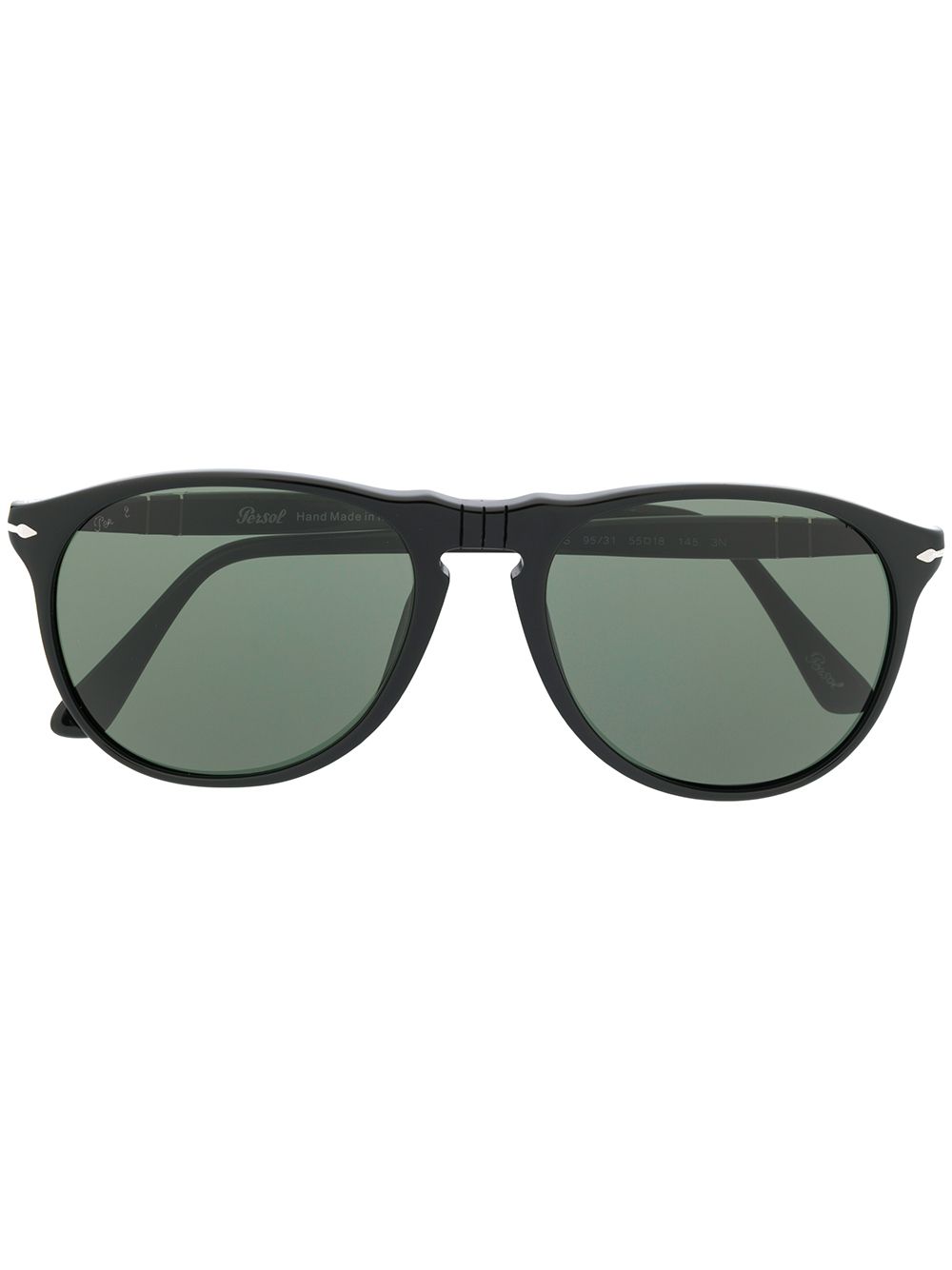 Persol 圆框太阳眼镜 - 黑色