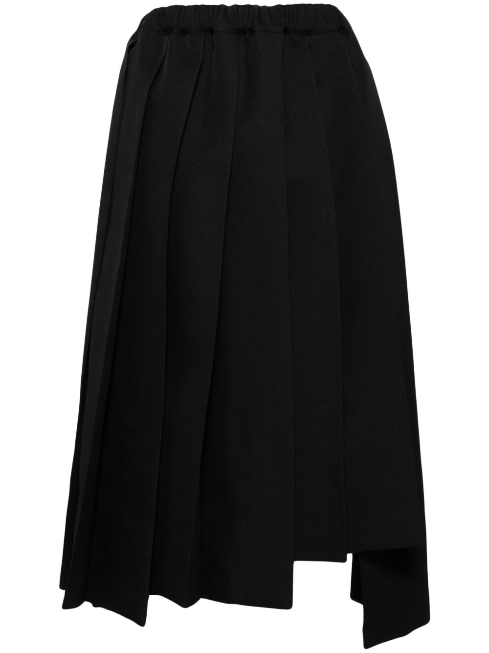Comme Des Garçons Comme Des Garçons 褶饰中长半身裙 - 黑色