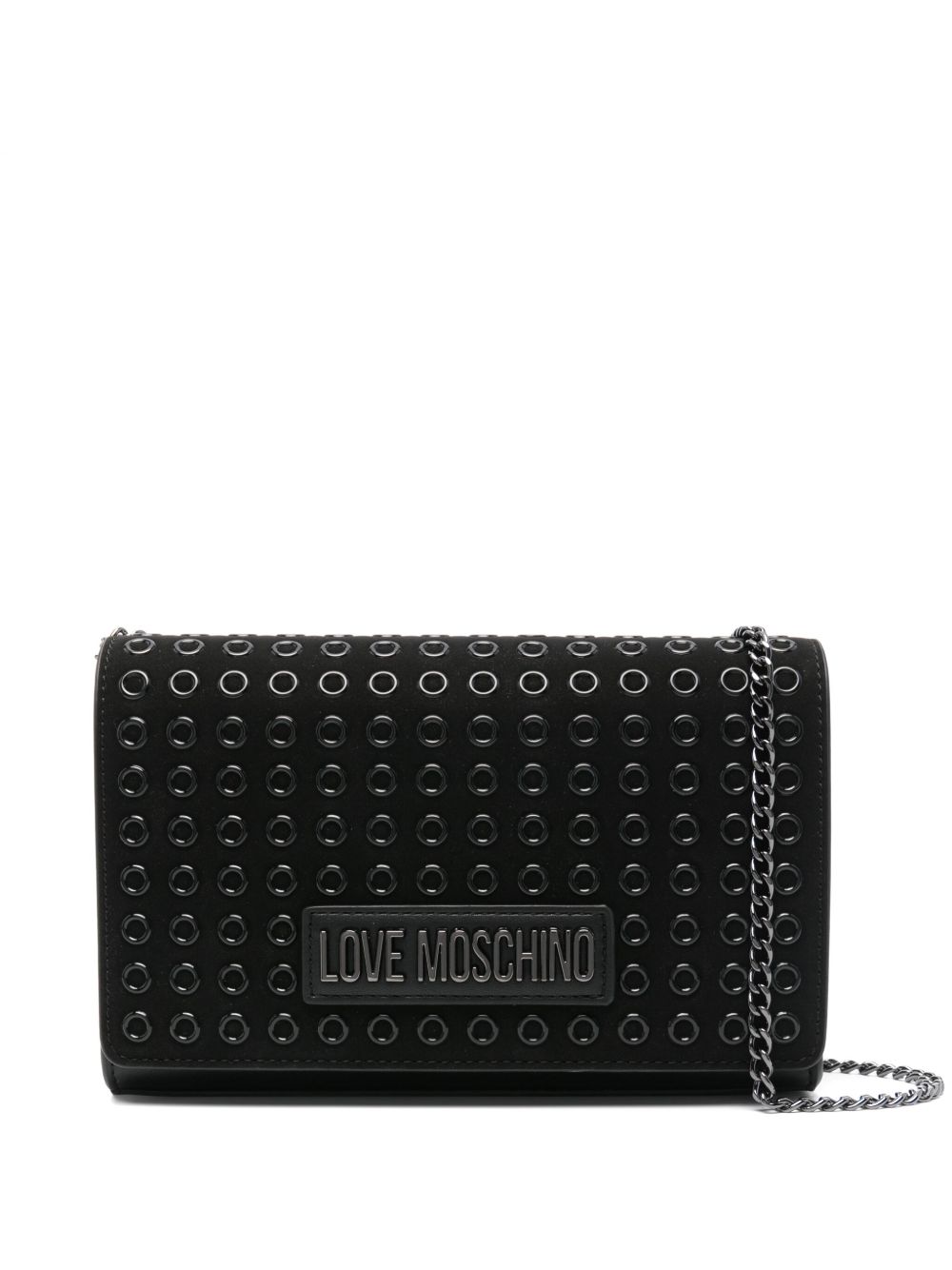 Love Moschino logo字母斜挎包 - 黑色