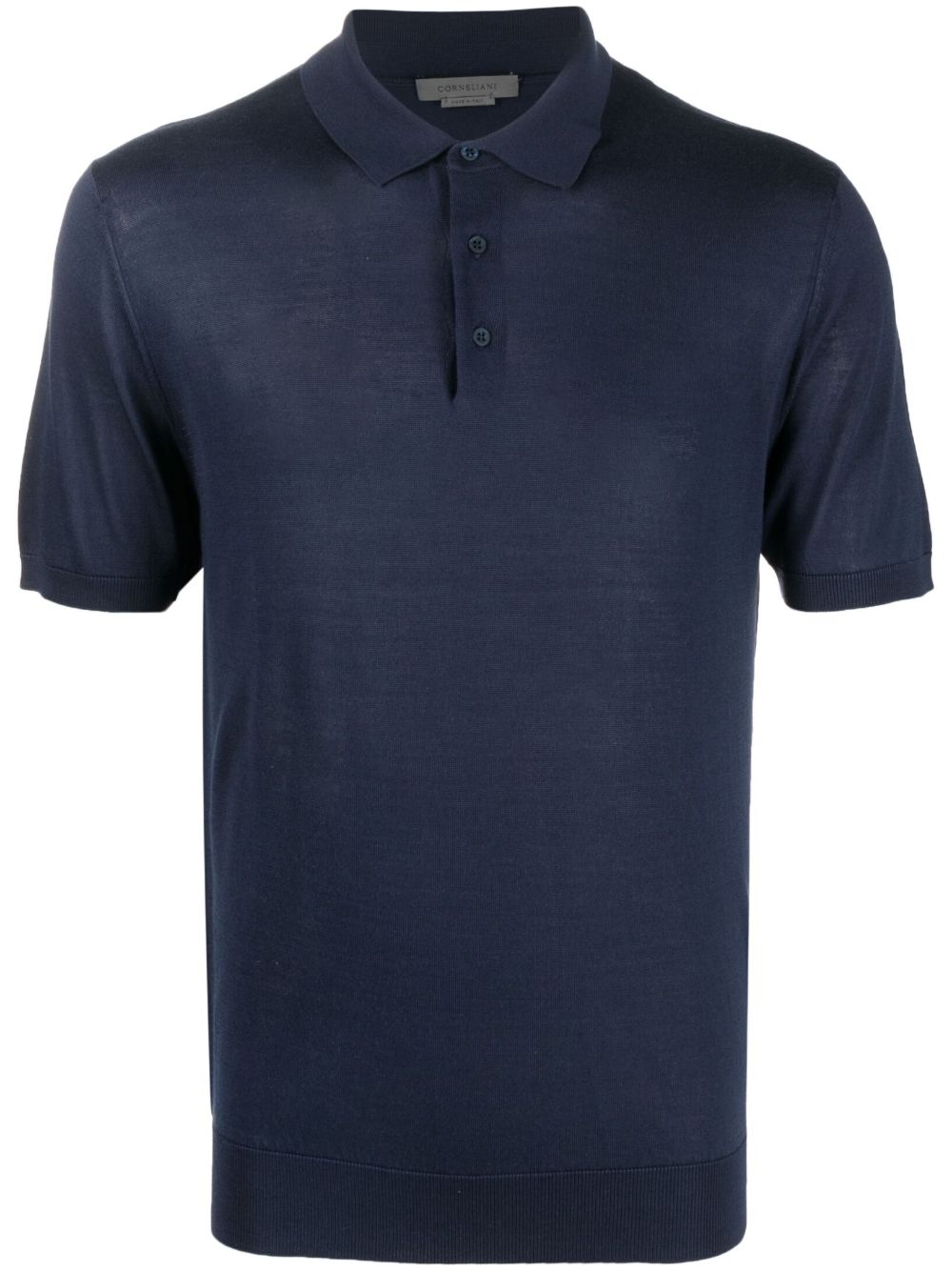 Corneliani 短袖真丝polo衫 - 蓝色