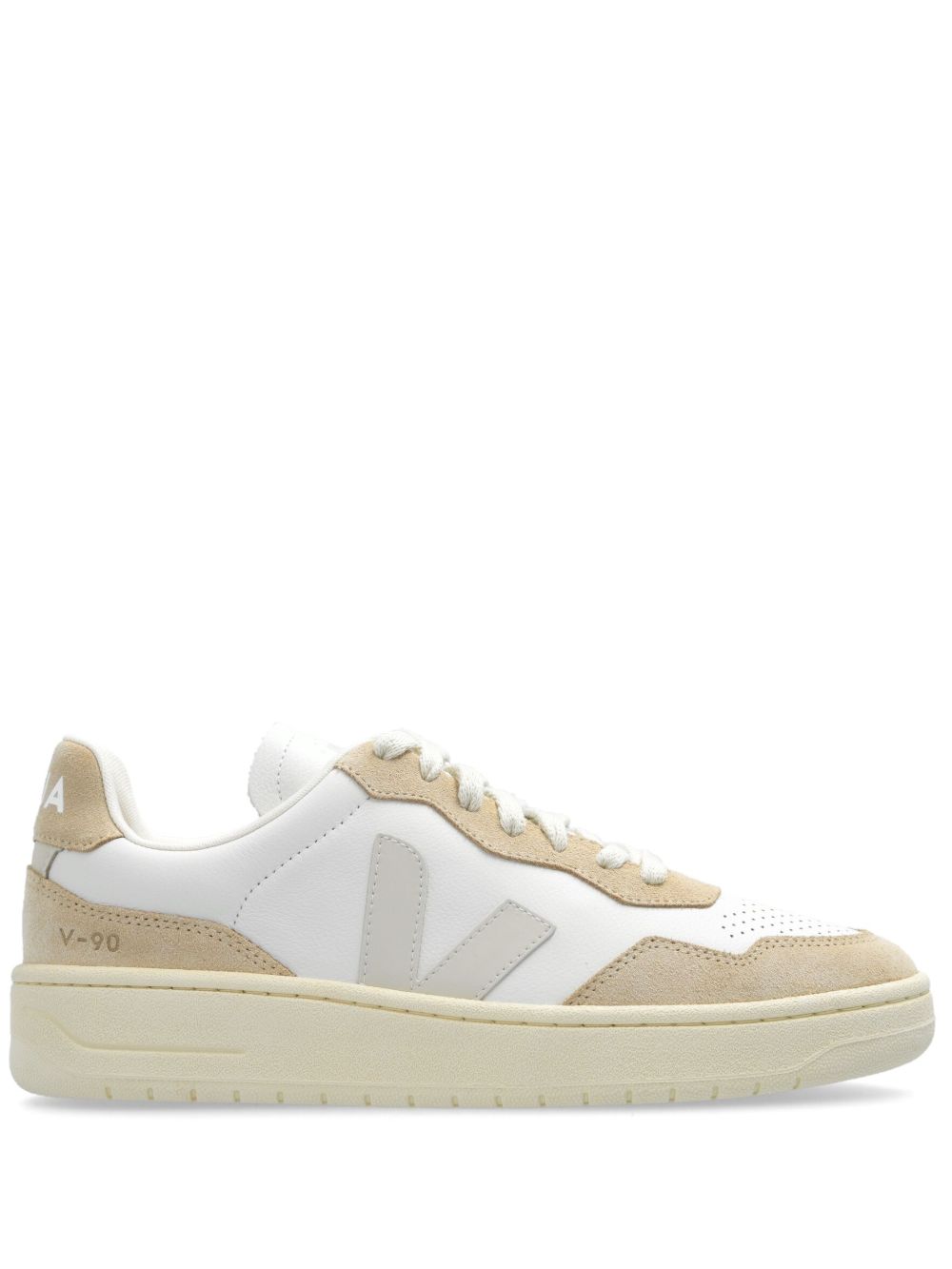 VEJA V-90 皮质运动鞋 - 白色