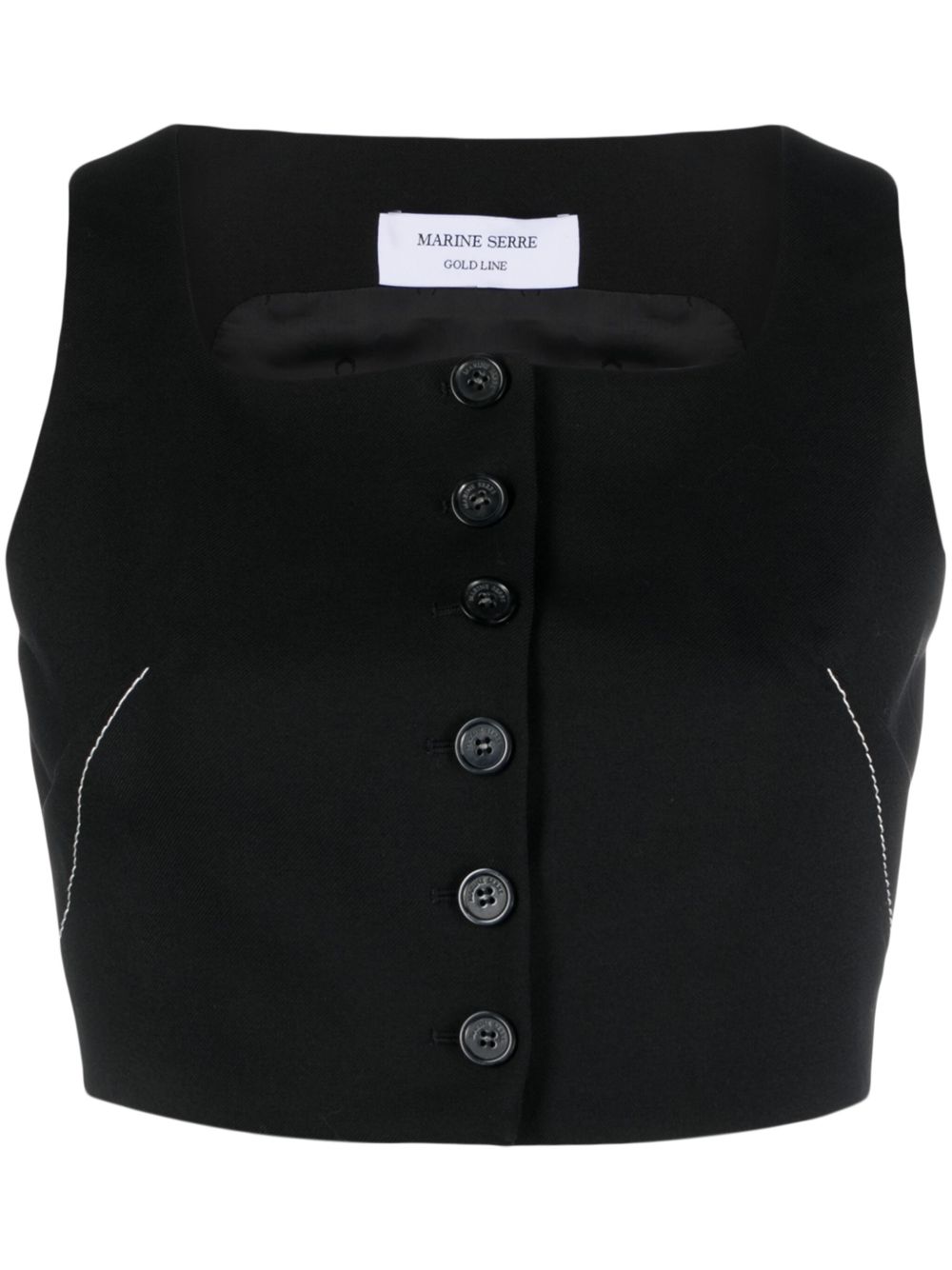Marine Serre Tailoring Bustier 紧胸衣式短款西式马甲 - 黑色