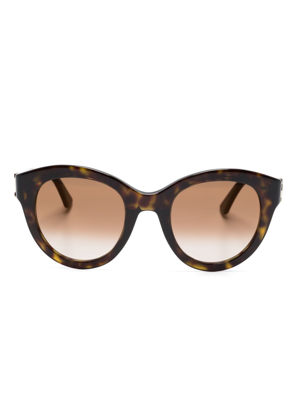 Cartier Eyewear logo标牌猫眼框太阳眼镜 - 褐色