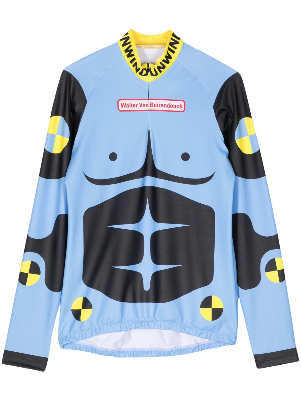Walter Van Beirendonck Dummy 印花长袖骑行上衣 - 蓝色