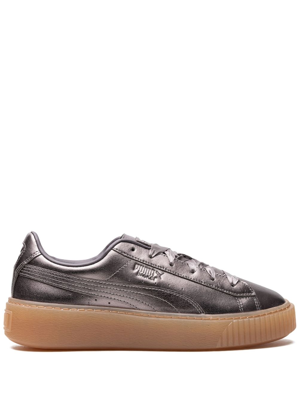 PUMA Basket金属感板鞋 - 银色