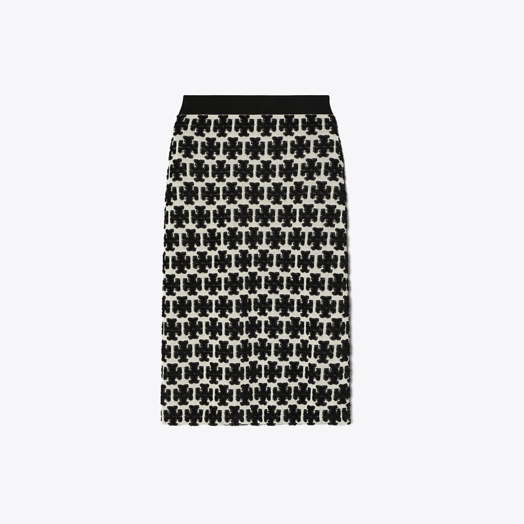 Tory Burch Logo Bouclé Skirt